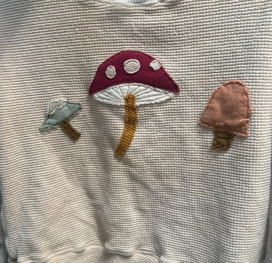 Handmade Mushroom embroidered sweater