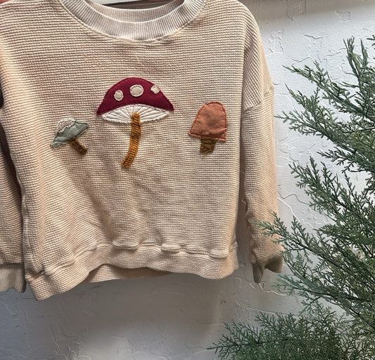 Handmade Mushroom embroidered sweater